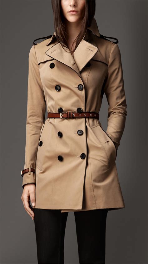 burberry leather trim trench coat|burberry trench coat collar strap.